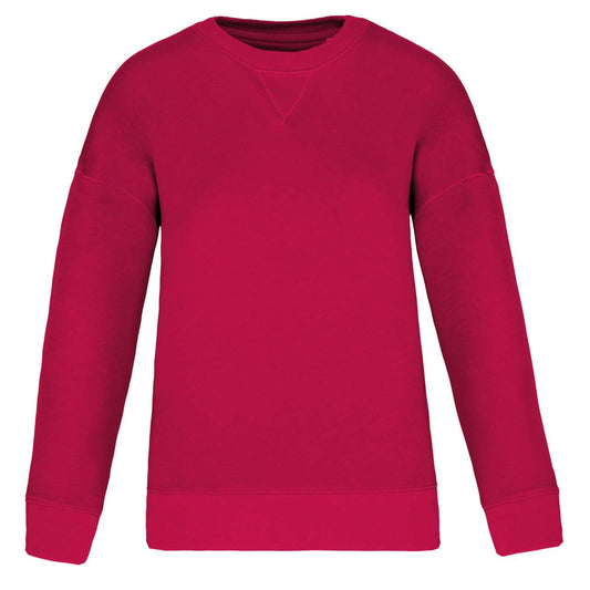 ECO-FRIENDLY LADIES’ DROP-SHOULDER SWEATSHIRT - Hibiscus Red - colorimageurl