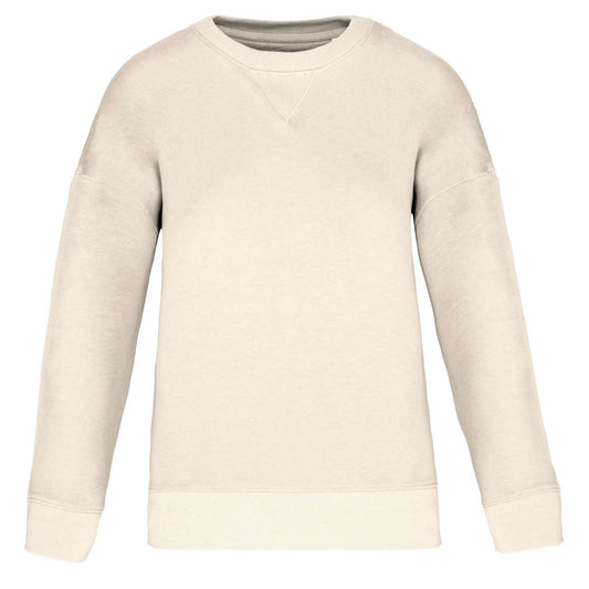 ECO-FRIENDLY LADIES’ DROP-SHOULDER SWEATSHIRT - Ivory - colorimageurl