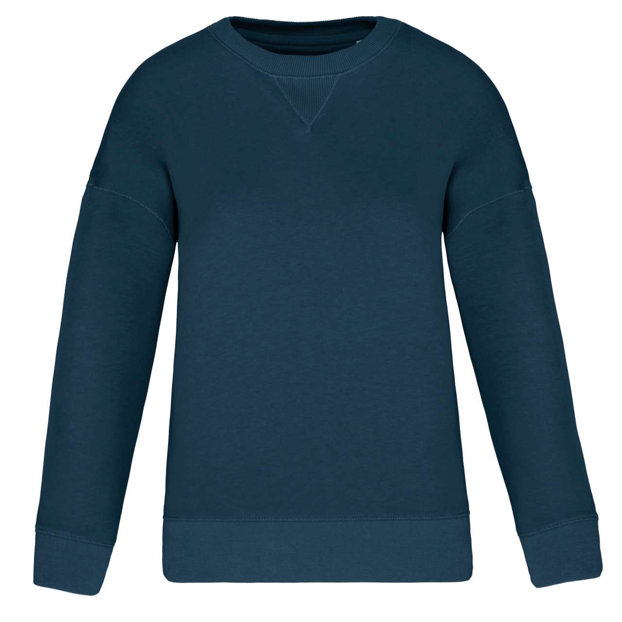 ECO-FRIENDLY LADIES’ DROP-SHOULDER SWEATSHIRT - Peacock Blue - colorimageurl