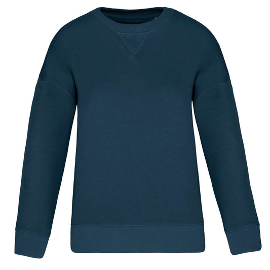 ECO-FRIENDLY LADIES’ DROP-SHOULDER SWEATSHIRT - Peacock Blue - colorimageurl