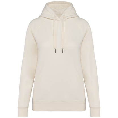 LADIES' ECO-FRIENDLY RAGLAN HOODED SWEATSHIRT - Ivory - colorimageurl
