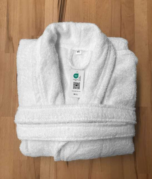 OLIMA TERRY BATHROBE - White - colorimageurl