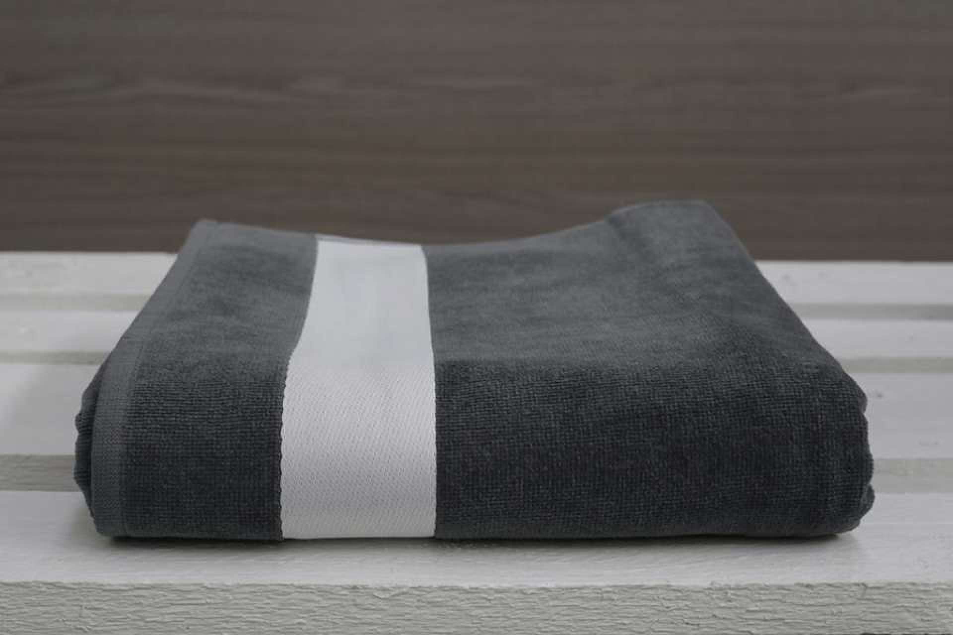 OLIMA VELOUR BEACH TOWEL - Charcoal Grey - colorimageurl