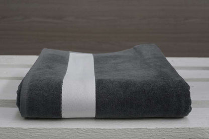 OLIMA VELOUR BEACH TOWEL - Charcoal Grey - colorimageurl