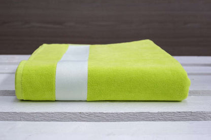 OLIMA VELOUR BEACH TOWEL - Citrus Green - colorimageurl