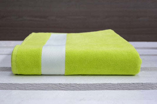 OLIMA VELOUR BEACH TOWEL - Citrus Green - colorimageurl