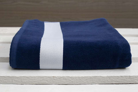 OLIMA VELOUR BEACH TOWEL - Marine Blue - colorimageurl