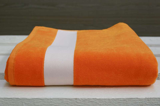 OLIMA VELOUR BEACH TOWEL - Orange - colorimageurl