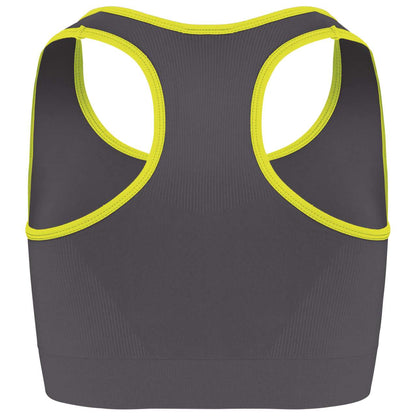 SEAMLESS SPORTS BRA - Storm Grey/Fluorescent Yellow - Main