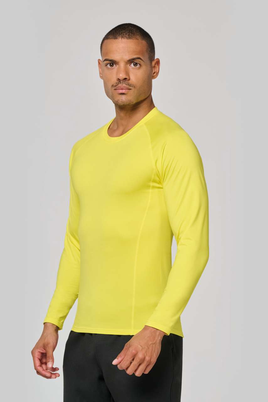 ADULTS' LONG-SLEEVED BASE LAYER SPORTS T-SHIRT - Black - Model