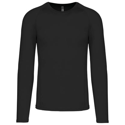 ADULTS' LONG-SLEEVED BASE LAYER SPORTS T-SHIRT - Black - Main