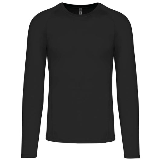 ADULTS' LONG-SLEEVED BASE LAYER SPORTS T-SHIRT - Black - Main