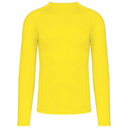 ADULTS' LONG-SLEEVED BASE LAYER SPORTS T-SHIRT - Flashy Yellow - Additional