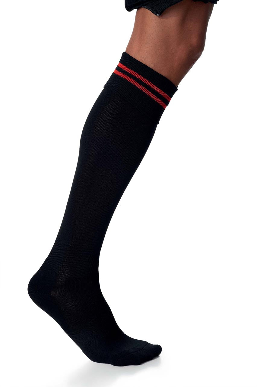 STRIPED SPORTS SOCKS - Black/Sporty Red - Additional