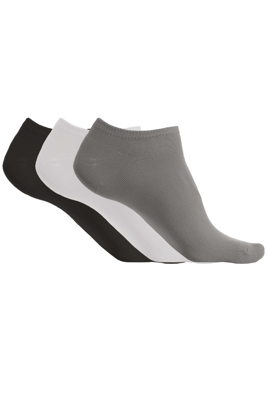 MICROFIBRE TRAINER SOCKS - PACK OF 3 PAIRS - Storm Grey/White/Black - Model