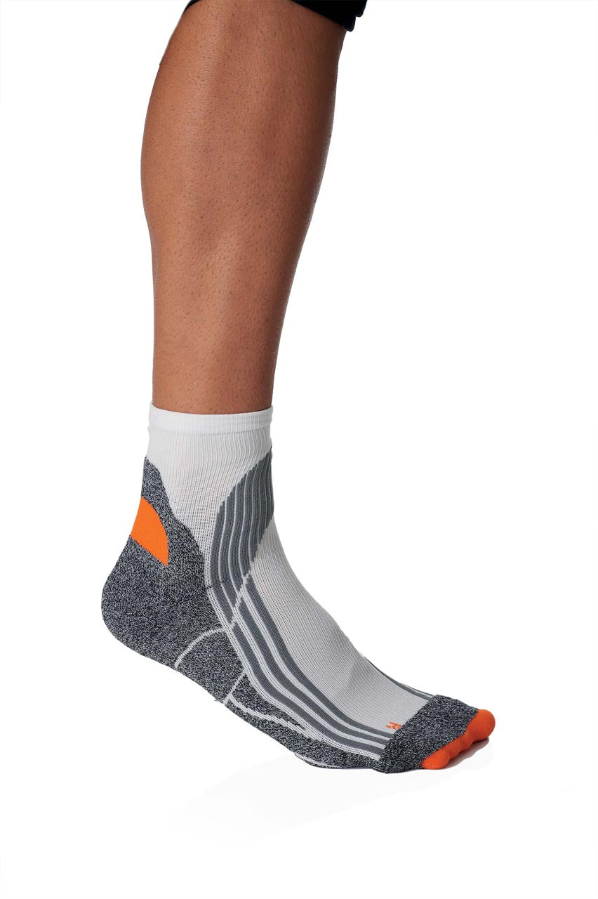 TECHNICAL SPORTS SOCKS - White/Grey/Orange - Model
