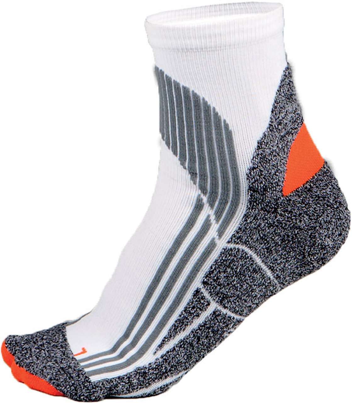 TECHNICAL SPORTS SOCKS - White/Grey/Orange - Main