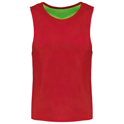 MULTI-SPORTS REVERSIBLE BIB - Sporty Red/Fluorescent Green - Main