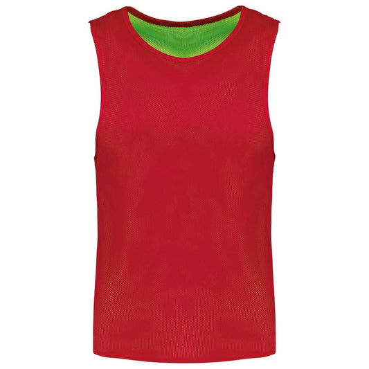 MULTI-SPORTS REVERSIBLE BIB - Sporty Red/Fluorescent Green - Main