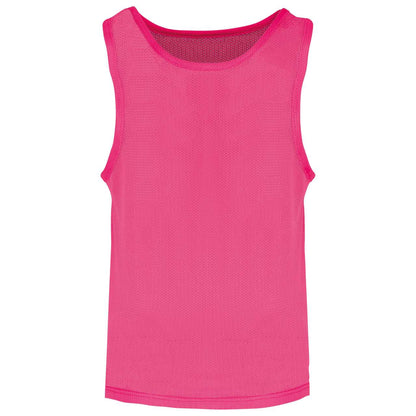 KID'S LIGHTWEIGHT MESH MULTISPORT BIB - Fluorescent Pink - colorimageurl