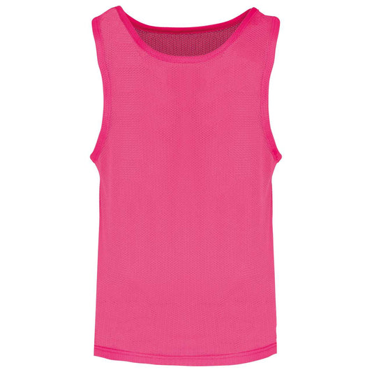 KID'S LIGHTWEIGHT MESH MULTISPORT BIB - Fluorescent Pink - colorimageurl