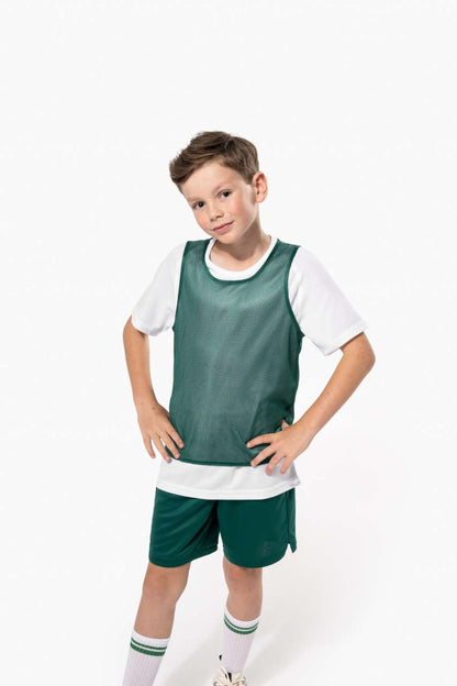 KID'S REVERSIBLE MULTISPORT BIB - Fluorescent Yellow/Sporty Royal Blue - modelimageurl