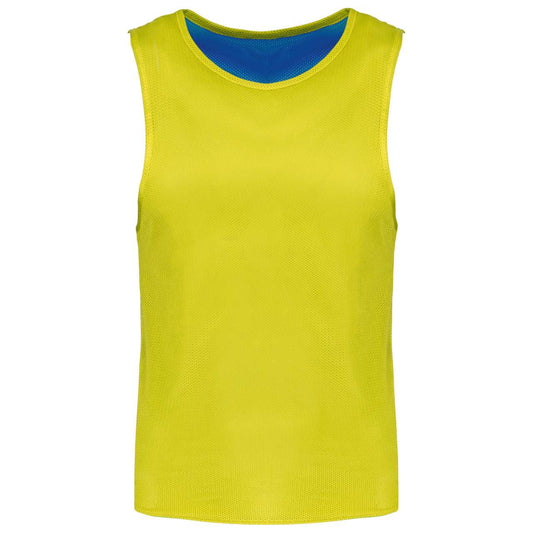 KID'S REVERSIBLE MULTISPORT BIB - Fluorescent Yellow/Sporty Royal Blue - colorimageurl
