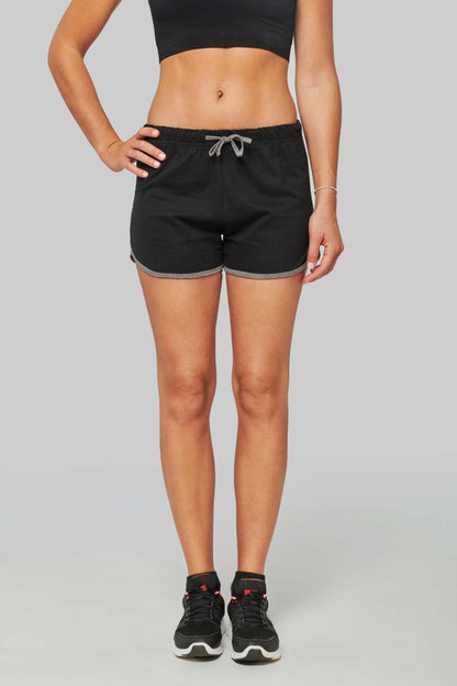 LADIES' SPORTS SHORTS - Black/Grey Heather - modelimageurl