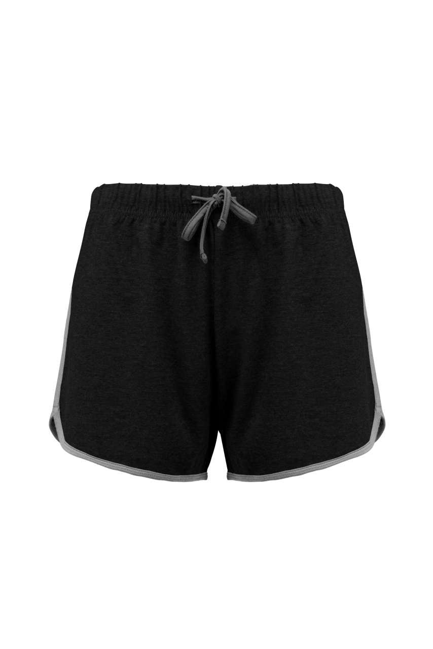 LADIES' SPORTS SHORTS - Black/Grey Heather - colorimageurl