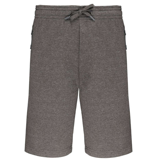 ADULT FLEECE MULTISPORT BERMUDA SHORTS - Grey Heather - colorimageurl