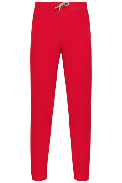 UNISEX LIGHTWEIGHT COTTON TRACKSUIT BOTTOMS - Red - colorimageurl