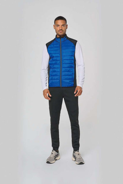 DUAL-FABRIC SLEEVELESS SPORTS JACKET - Black/Black - Additional