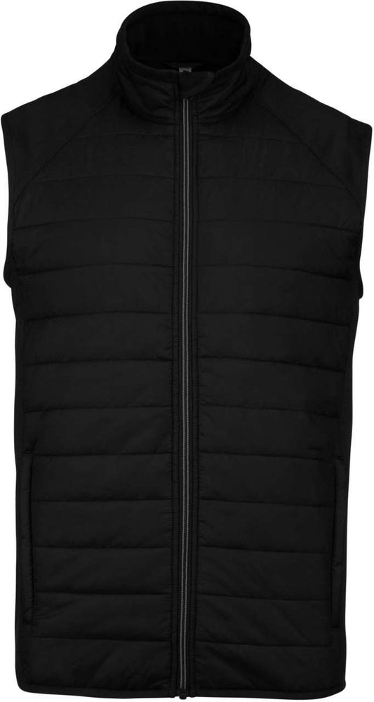 DUAL-FABRIC SLEEVELESS SPORTS JACKET - Black/Black - Main