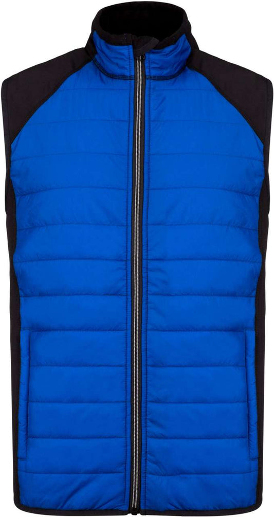DUAL-FABRIC SLEEVELESS SPORTS JACKET - Dark Royal Blue/Black - Main