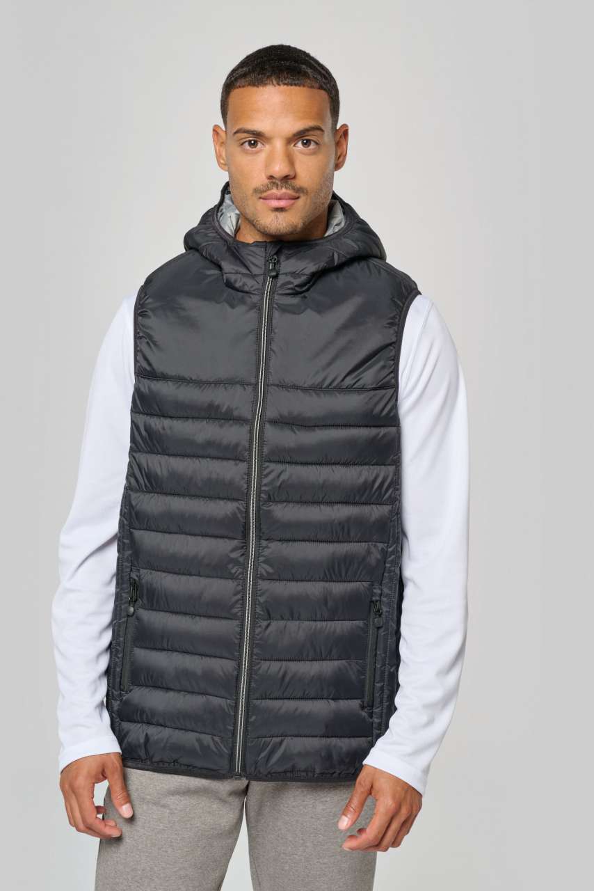 ADULT HOODED BODYWARMER - Black - modelimageurl