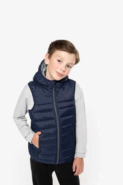 KID'S HOODED BODYWARMER - Black - modelimageurl