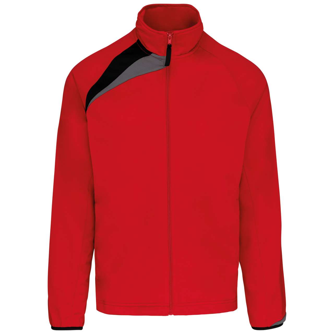 KIDS' TRACKSUIT TOP - Black/White/Storm Grey - Model