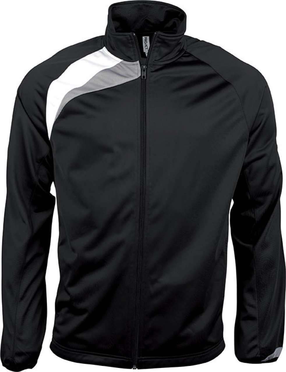 KIDS' TRACKSUIT TOP - Black/White/Storm Grey - Main