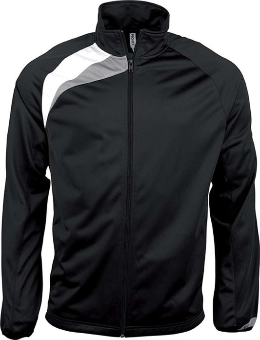 KIDS' TRACKSUIT TOP - Black/White/Storm Grey - Main