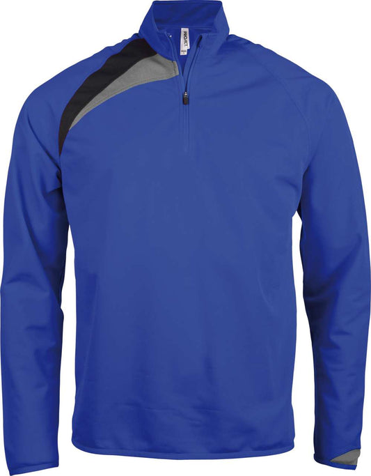 KIDS' ZIP NECK TRAINING TOP - Sporty Royal Blue/Black/Storm Grey - colorimageurl