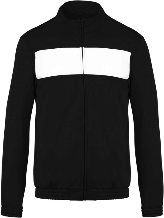 KIDS' TRACKSUIT TOP - Black/White - Main