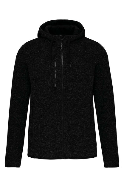 MEN'S HEATHER HOODED JACKET - Dark Grey Melange - Additional