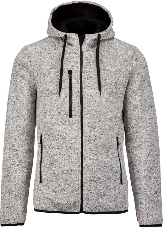 MEN'S HEATHER HOODED JACKET - Light Grey Mélange - Main