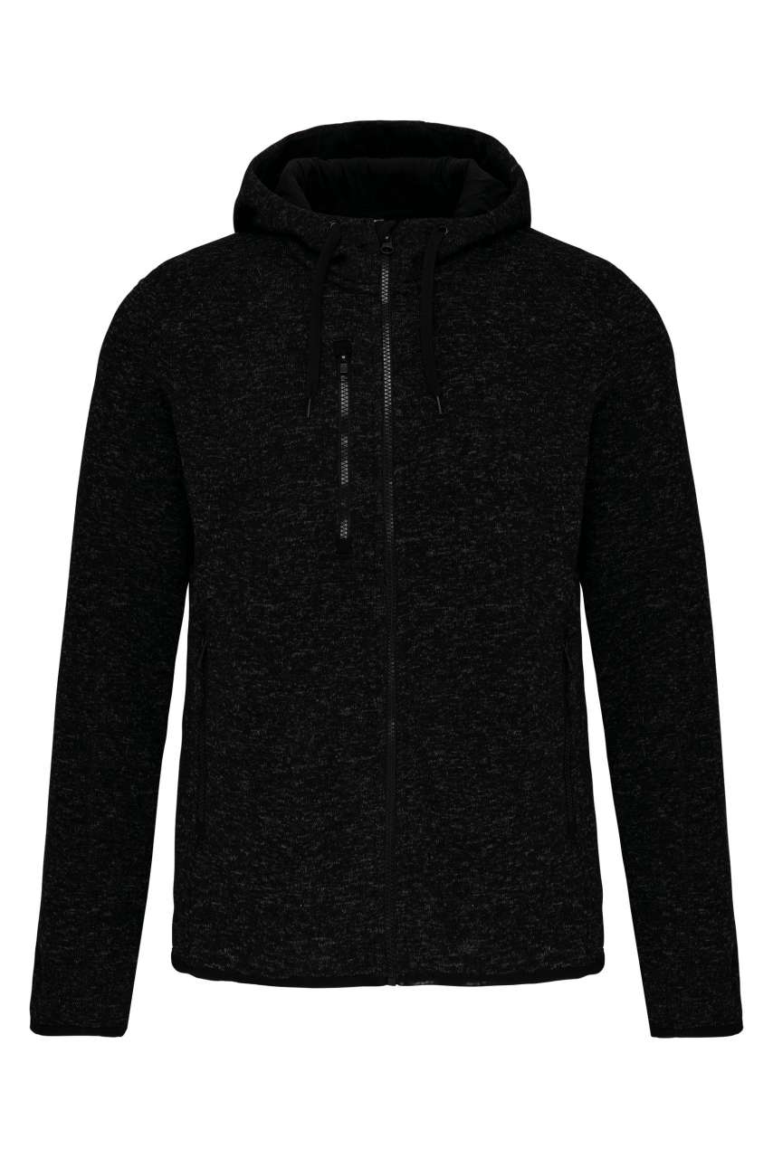 LADIES’ HEATHER HOODED JACKET - Dark Grey Melange - Additional