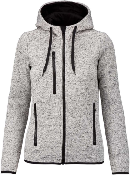 LADIES’ HEATHER HOODED JACKET - Light Grey Mélange - Main