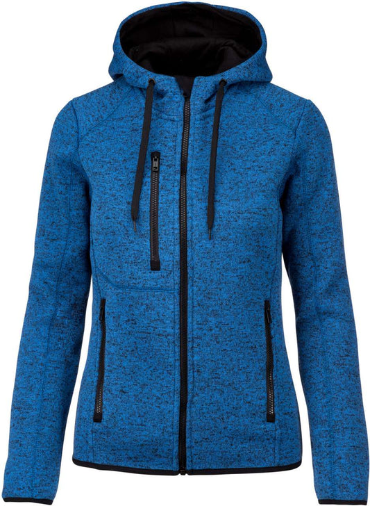 LADIES’ HEATHER HOODED JACKET - Light Royal Blue Mélange - Main
