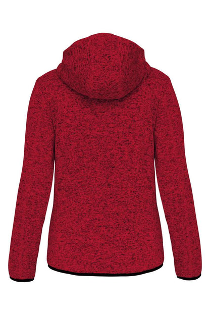 LADIES’ HEATHER HOODED JACKET - Red Melange - Main