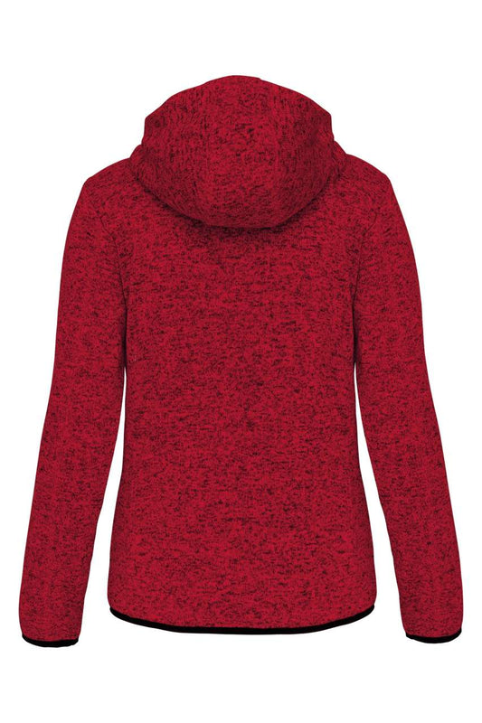 LADIES’ HEATHER HOODED JACKET - Red Melange - Main