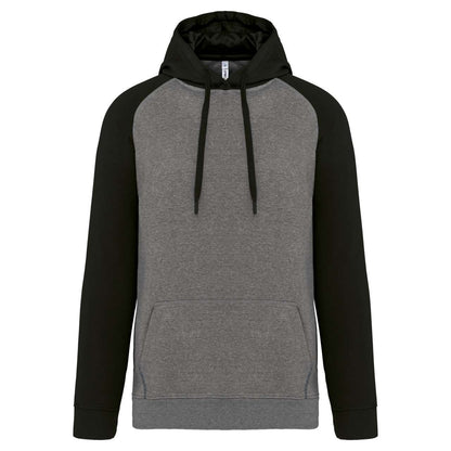 ADULT TWO-TONE HOODED SWEATSHIRT - Grey Heather/Black - colorimageurl
