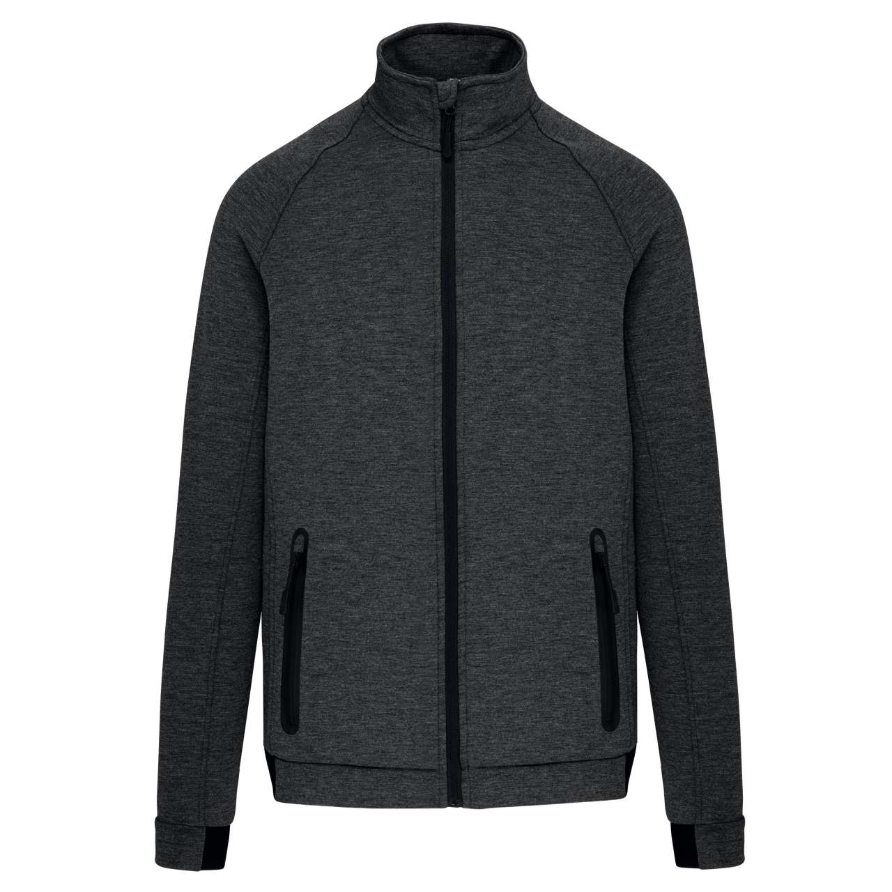 HIGH NECK JACKET - Deep Grey Heather - colorimageurl